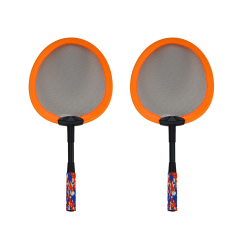 Set of 2 Badminton Rackets, 2 Badminton Shuttles, Orange